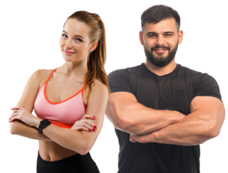 Gym fit man and woman
